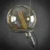 Univers Déco·Loft Industriel|Ampoules|Ampoule globe 20 cm ambré LED filament lumière chaude (E27)