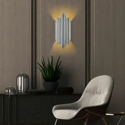 SFAX Appliques|Applique design argent, structure graphique H. 50 cm