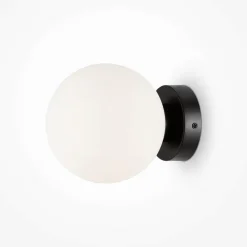 DELTONA Appliques|Applique globe verre dépoli - blanc & or, 15 cm