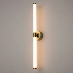 DELMAR Appliques|Applique moderne avec LED - tige dorée & blanc