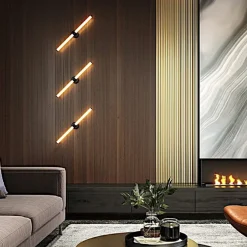 DELMAR Appliques|Applique moderne avec LED - tige dorée & blanc