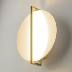 WINDER Appliques|Applique murale dorée – disque blanc minimaliste 