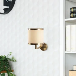 ZURICH Appliques|Applique murale moderne, abat-jour écru bord métal