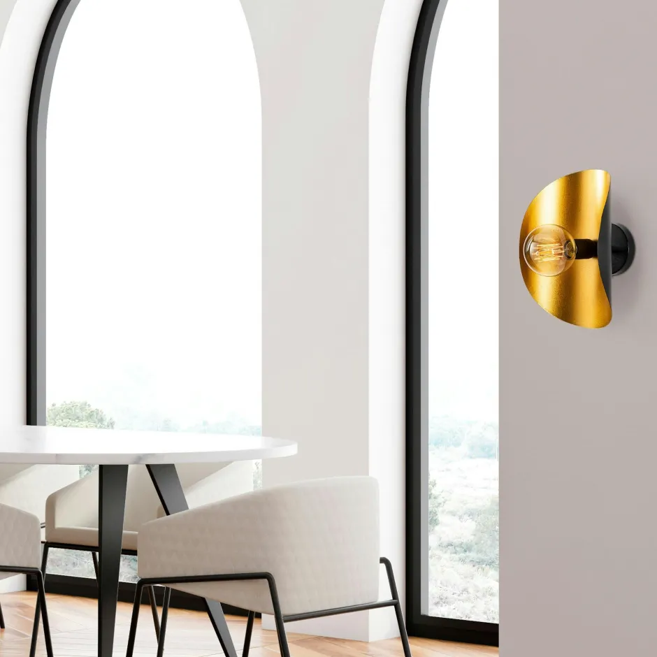 SIERRE Appliques|Applique murale moderne dorée, globe verre sur tige