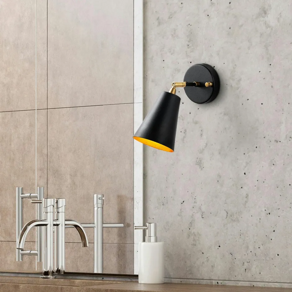 SFAX Appliques|Applique murale moderne dorée, abat-jour orientable