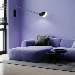 LENORE Appliques|Applique murale noire – abat‑jour plié, bras orientable 