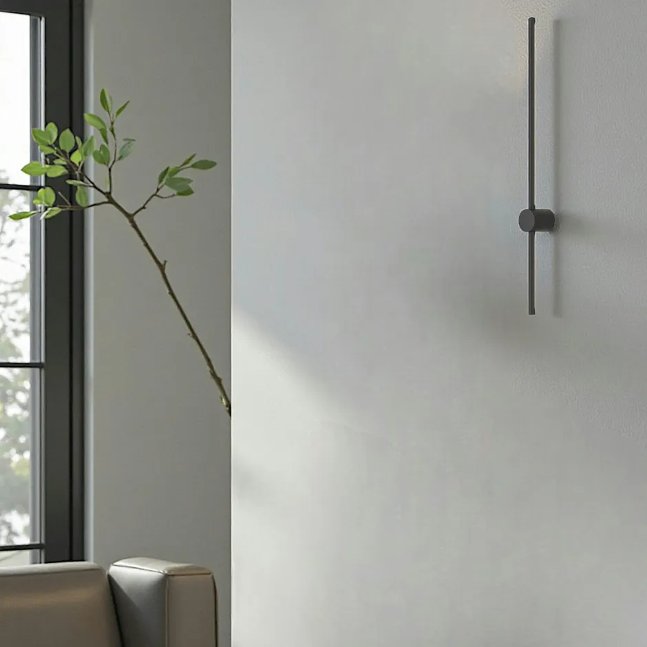 SALEM Appliques|Applique murale noire – barre verticale minimaliste 60 cm