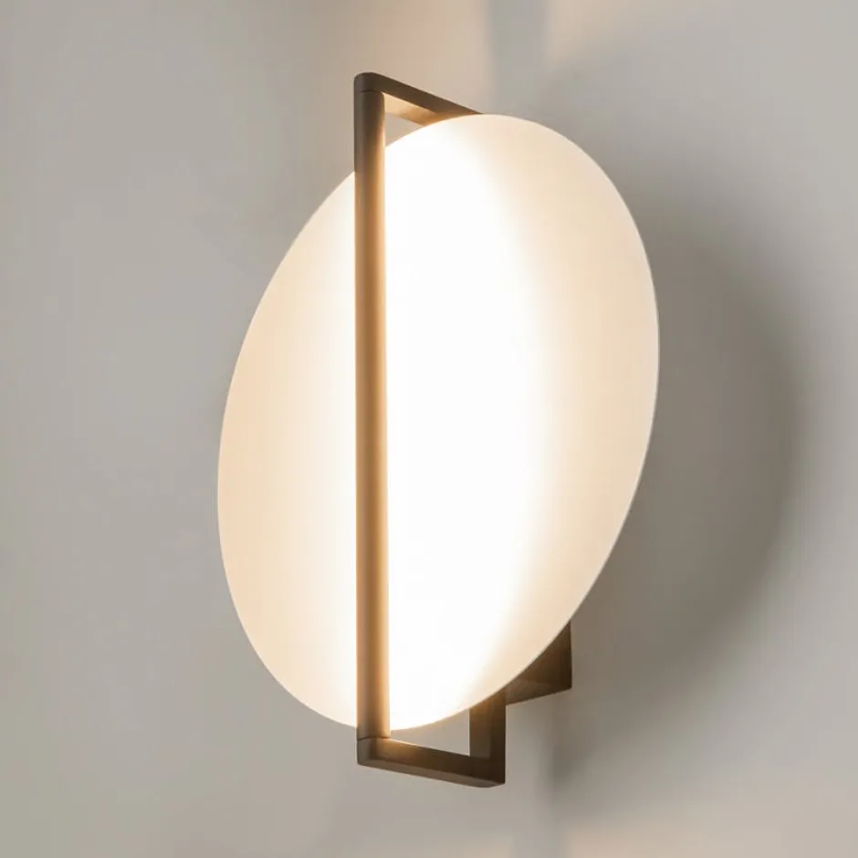 WINDER Appliques|Applique murale noire – disque blanc minimaliste