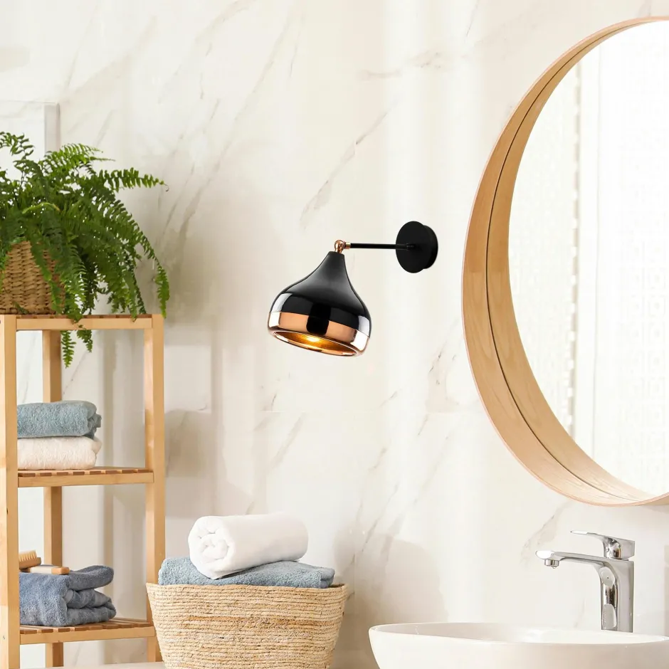 SILE Appliques|Applique murale orientable noir & cuivré, moderne chic