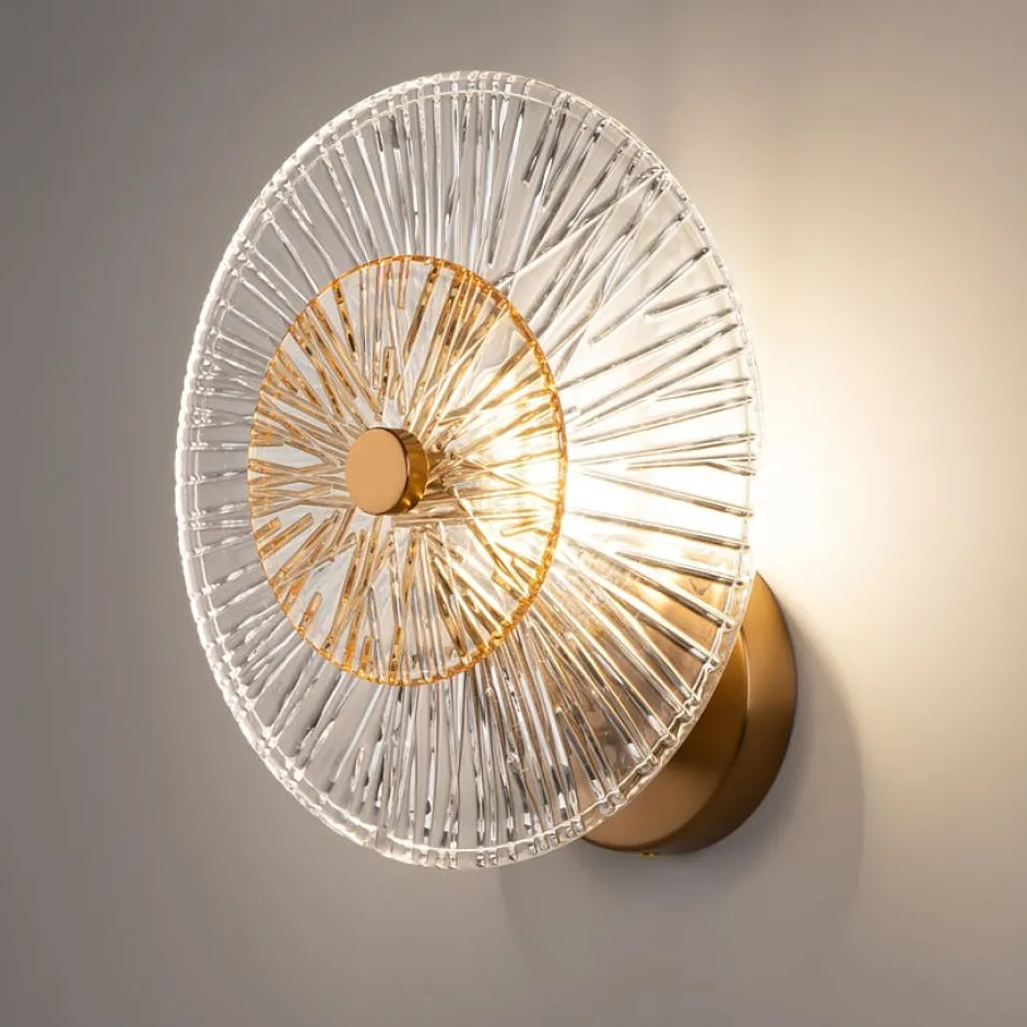 YUMA Appliques|Applique rétro en verre - forme soleil stylisé