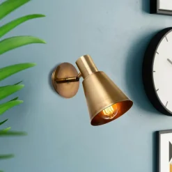 SILE Appliques|Applique vintage métal brossé, abat-jour cône orientable