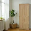 Tradition Armoires Vintage|Armoires En Bois|Armoire 2 portes en hévéa + étagères 190 cm