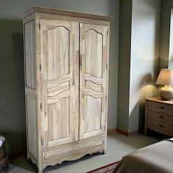 Tradition Armoires Vintage|Armoires En Bois|Armoire 2 portes hévéa 120x50x200cm