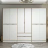 BYRON Armoires En Bois|Meubles De Chambre·Dressings|Armoire dressing chambre effet bois & blanc 277 cm