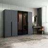 BYRON Armoires En Bois|Meubles De Chambre·Dressings|Armoire dressing design gris 2 portes verre