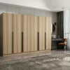 BYRON Armoires En Bois|Meubles De Chambre·Dressings|Armoire dressing moderne effet bois 6 portes H 270 cm