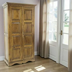 Tradition Armoires En Bois|Armoires Vintage|Armoire Hévéa 2 portes 100x50x183cm