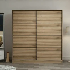 BYRON Armoires En Bois|Meubles De Chambre·Dressings|Armoire penderie blanche portes coulissantes L.180 cm