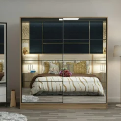 BYRON Armoires En Bois|Meubles De Chambre·Dressings|Armoire penderie blanche portes coulissantes L.180 cm