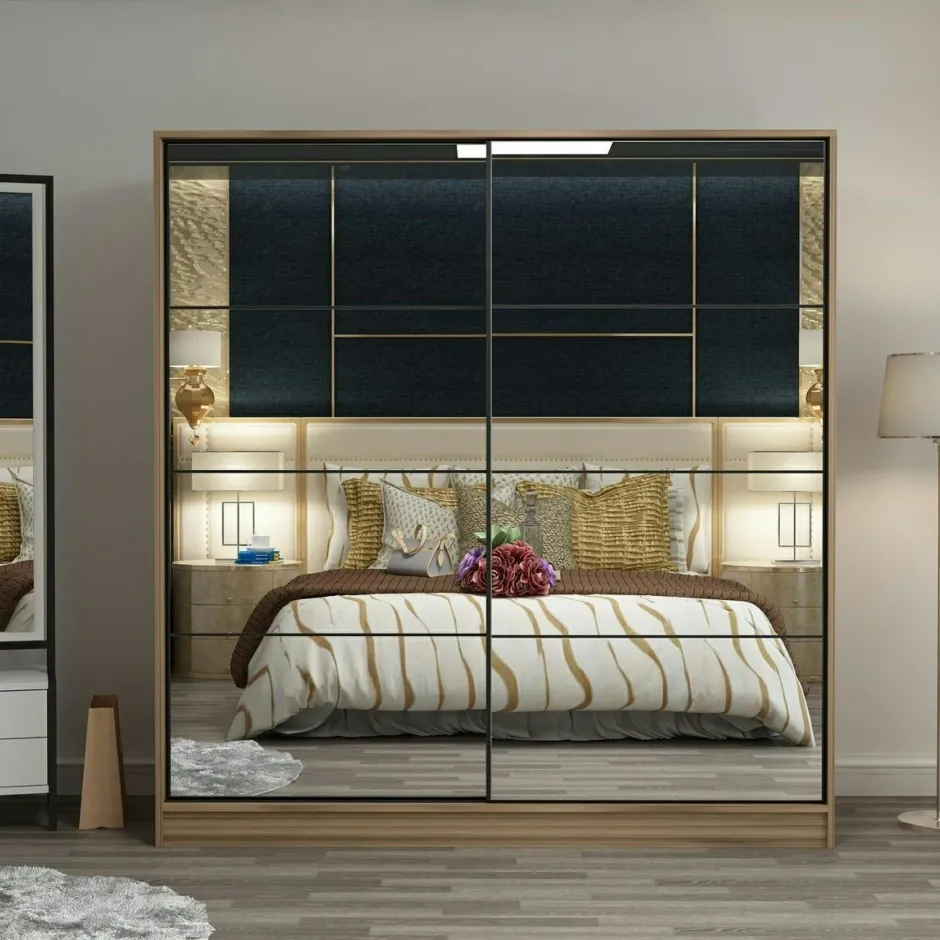 BYRON Armoires En Bois|Meubles De Chambre·Dressings|Armoire penderie blanche portes coulissantes L.180 cm