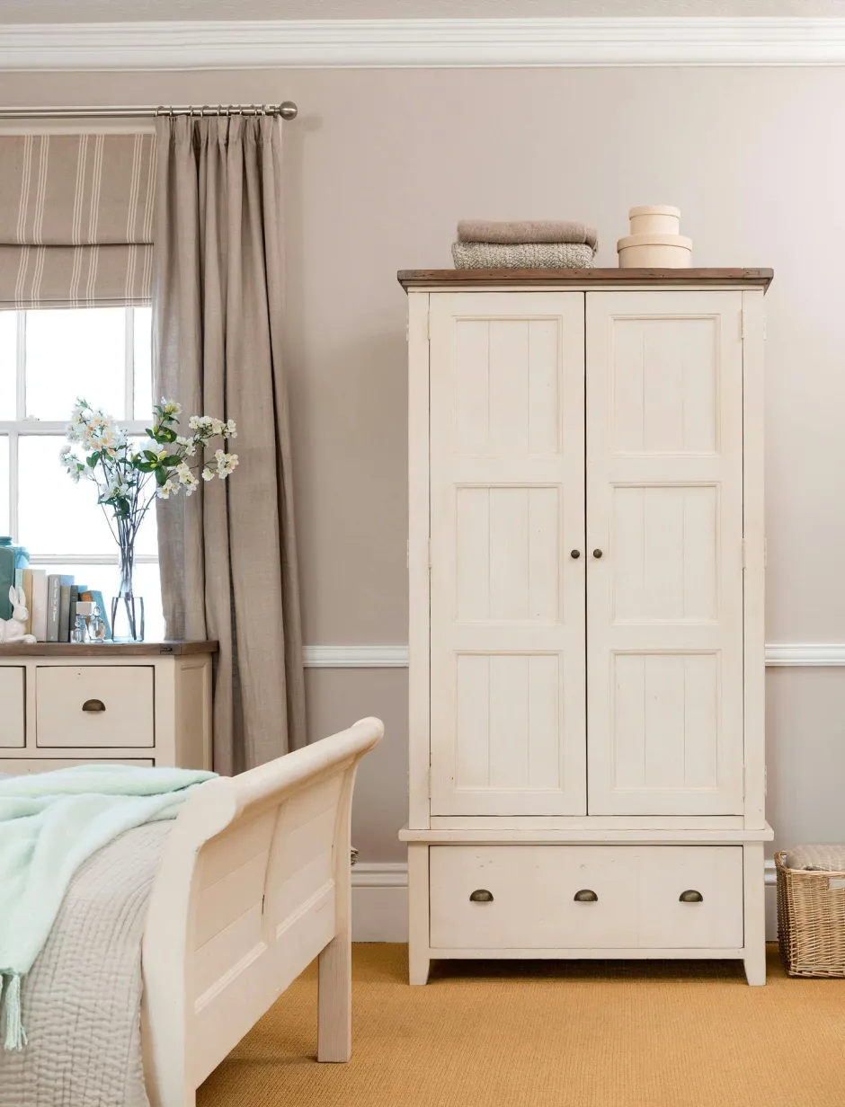 Bristol Armoires En Bois|Armoire penderie blanche bois recyclé 107 cm