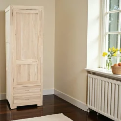 Niagara Armoires Vintage|Armoires En Bois|Armoire Penderie Hévéa 1 porte, 2 tiroirs 65x58x195cm