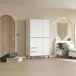 BYRON Armoires En Bois|Meubles De Chambre·Dressings|Armoire penderie moderne effet bois - 3 portes