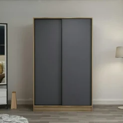 BYRON Armoires En Bois|Meubles De Chambre·Dressings|Armoire penderie portes coulissantes, effet bois