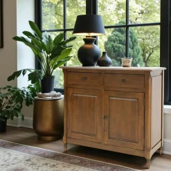 Tradition Buffets En Bois|Buffets En Bois|Bahut bas ancien hévéa 100x90cm