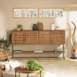 Swing Buffets En Bois|Buffets En Bois|Bahut de rangement en teck recyclé 100 cm