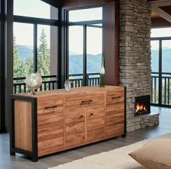 FERSCOTT 2 Buffets Contemporains|Buffets Contemporains|Bahut en chêne huilé 4 portes