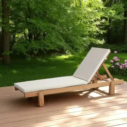 TALIFA Transats / Bains De Soleil|Bain de soleil en bois avec coussin