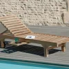 SUMMER Transats / Bains De Soleil|Bain de soleil transat jardin en Teck massif 205cm
