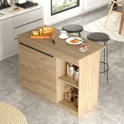 MARFA Meubles De Salle À Manger·Meubles Bar|Bar séparation cuisine ouverte effet bois, 2 portes