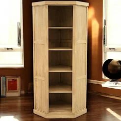 Tradition Bibliothèques En Bois|Bibliothèques En Bois|Bibliothèque angle hévéa massif 200cm