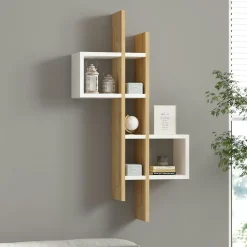 MARFA Bibliothèques En Bois|Bibliothèques En Bois|Bibliothèque colonne effet bois de chêne clair