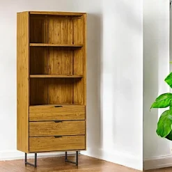 DEPOK Meubles De Salon·Colonnes De Rangement|Meubles De Rangement·Colonnes De Rangement|Bibliothèque colonne en teck recyclé