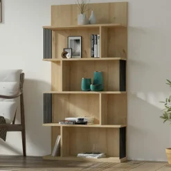 UMEA Bibliothèques En Bois|Bibliothèques En Bois|Bibliothèque design blanche niches asymétriques