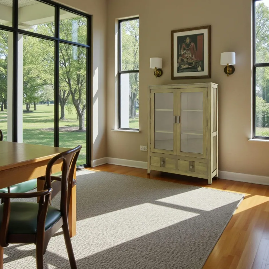 Gala Vaisseliers En Bois|Vaisseliers En Bois|Bibliothèque vitrée bois d'hévéa 2 portes HELENA