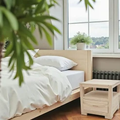 Niagara Bouts De Canapé En Bois|Bout de canapé / Chevet Hévéa 1 tiroir, 1 niche 50x50x50cm