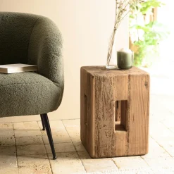 DENVER Univers Déco·Maison De Campagne|Bouts De Canapé En Bois|Bout de canapé / tabouret déco pin recyclé