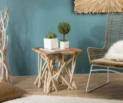 Jaipur Univers Déco·Globe-Trotter|Bouts De Canapé En Bois|Bout de canapé bois flotté teck