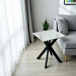 OTTAWA Univers Déco·Design Contemporain|Bout de canapé design en céramique noire marbrée