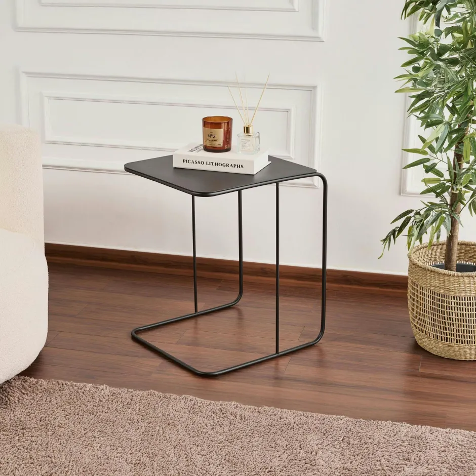 SFAX Bouts De Canapé En Métal|Bout de canapé design métal doré – plateau carré moderne