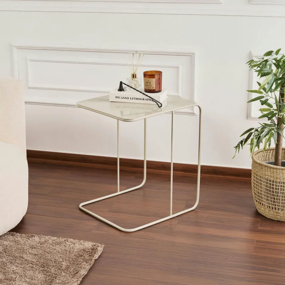 SFAX Bouts De Canapé En Métal|Bout de canapé design métal noir – plateau carré moderne