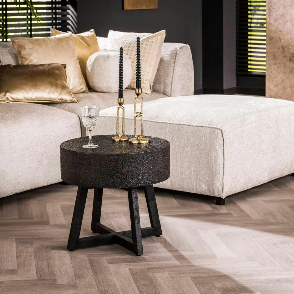 RALF Tables Basses Rondes|Tables Basses Industrielles|Bout de canapé industriel Ø 60 cm