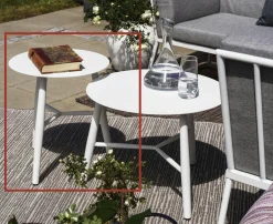 STOCKHOLM Tables D'Appoint De Jardin|Meubles En Aluminium Brafab|Bout de canapé jardin en aluminium blanc