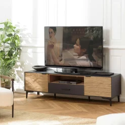 ZALA Bouts De Canapé En Bois|Bout de canapé ovale manguier dessiné noir mat