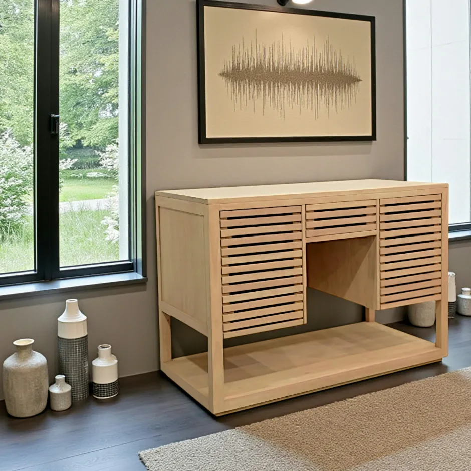 New Orléans Buffets Bas|Buffet Bas|Buffet / Meuble 2 portes Persiennes, 1 tiroir façade Persienne, 1 plateau bas 120x60x85cm NEW ORLEANS