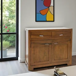 Niagara Buffets Bas|Buffet Bas|Buffet 2 portes exotique hévéa 100cm